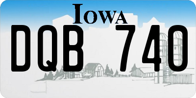 IA license plate DQB740