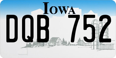 IA license plate DQB752