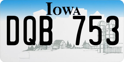 IA license plate DQB753
