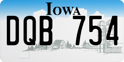 IA license plate DQB754