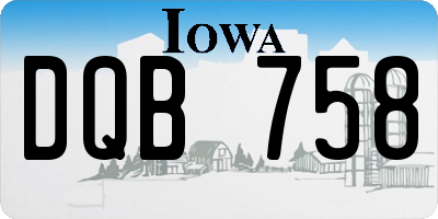 IA license plate DQB758
