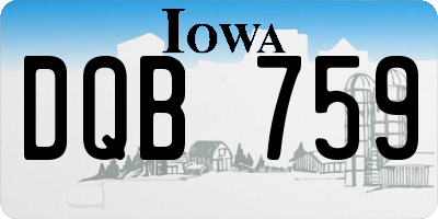 IA license plate DQB759