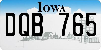 IA license plate DQB765