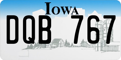 IA license plate DQB767