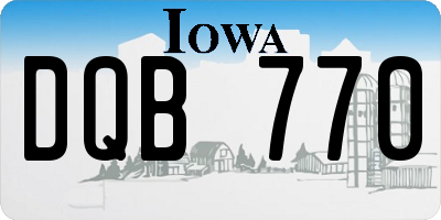 IA license plate DQB770