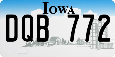 IA license plate DQB772
