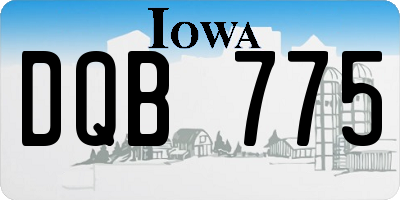 IA license plate DQB775