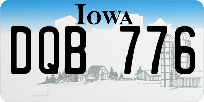 IA license plate DQB776