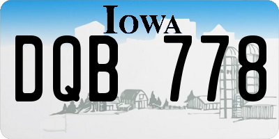 IA license plate DQB778