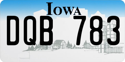 IA license plate DQB783