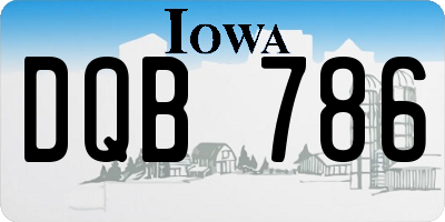 IA license plate DQB786