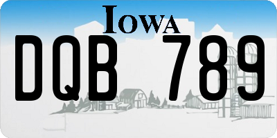 IA license plate DQB789