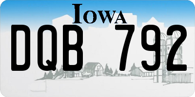 IA license plate DQB792