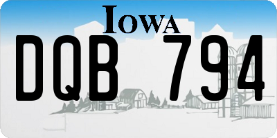 IA license plate DQB794