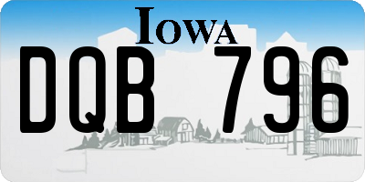 IA license plate DQB796