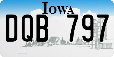 IA license plate DQB797