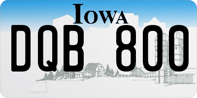 IA license plate DQB800