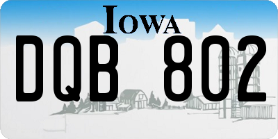 IA license plate DQB802