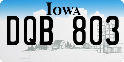 IA license plate DQB803
