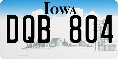 IA license plate DQB804