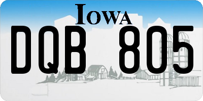 IA license plate DQB805