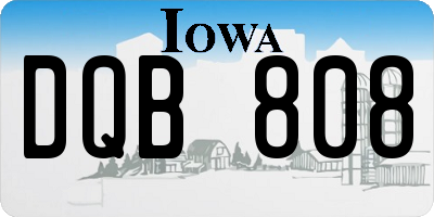 IA license plate DQB808
