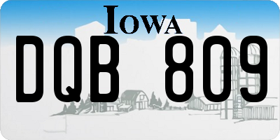 IA license plate DQB809