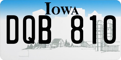 IA license plate DQB810