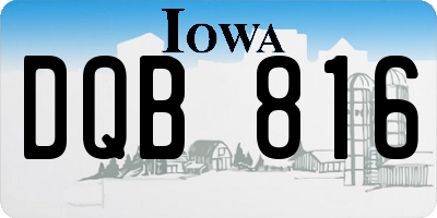 IA license plate DQB816