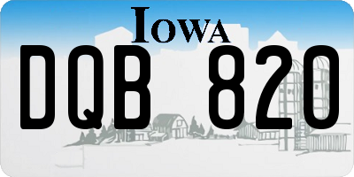 IA license plate DQB820
