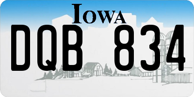 IA license plate DQB834