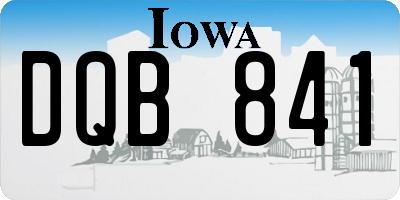 IA license plate DQB841