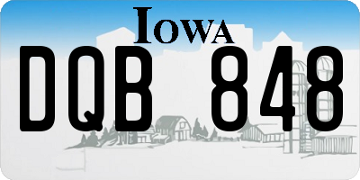 IA license plate DQB848