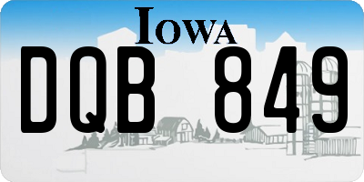IA license plate DQB849
