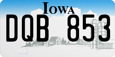 IA license plate DQB853