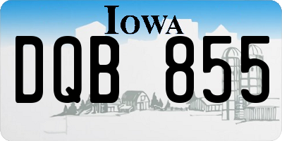 IA license plate DQB855