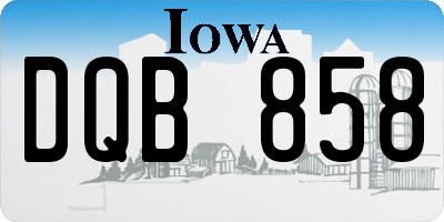 IA license plate DQB858