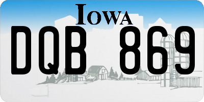 IA license plate DQB869