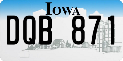 IA license plate DQB871