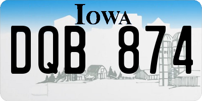 IA license plate DQB874