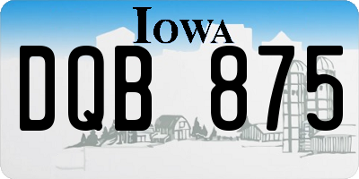 IA license plate DQB875