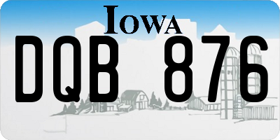 IA license plate DQB876