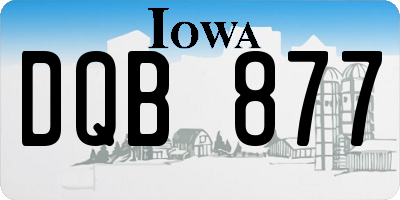 IA license plate DQB877