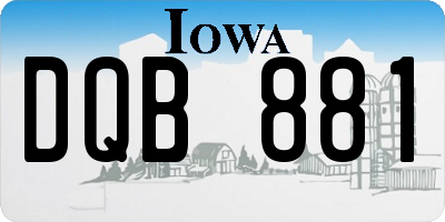 IA license plate DQB881