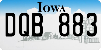 IA license plate DQB883