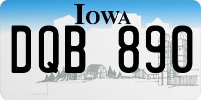 IA license plate DQB890