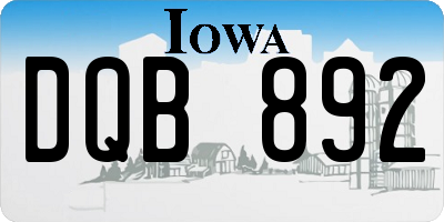 IA license plate DQB892