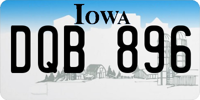 IA license plate DQB896