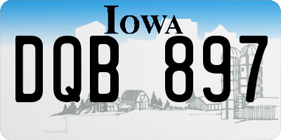 IA license plate DQB897