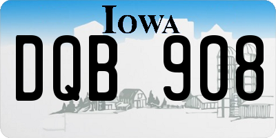 IA license plate DQB908